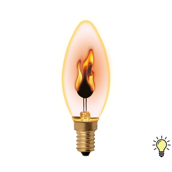 Лампа светодиодная Uniel FLAME 3Вт Е14 2700К свет теплый