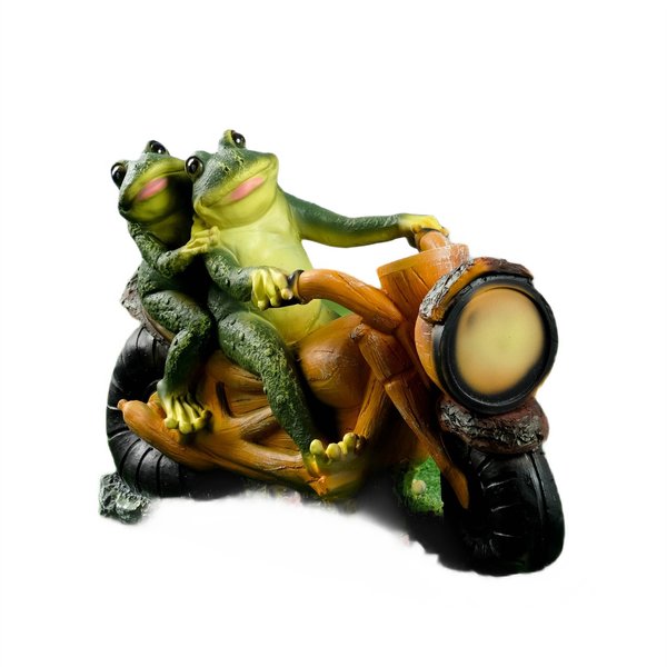Фигура садовая Лягушки на мотоцикле 48х35х12см