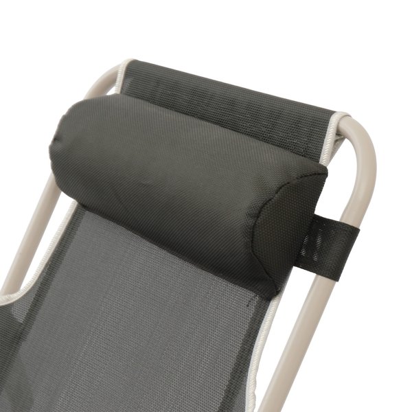 Кресло-шезлонг складное Токио 178х66см h78см, сталь/текстилен, черный/серебро, SP-166I