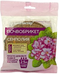 Почвобрикет БиоМастер Сенполия 2,5л круглый