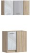 Комплект угловых шкафов Виктория Дуб Сонома/Белый глянец, без столешницы