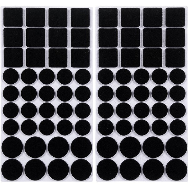 Накладки для мебели защитные Vortex фетр (d20мм, d27мм, 24х24мм) черные