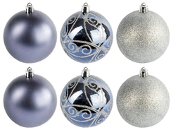 Набор шаров 6шт 8см серый SYQB-0122236