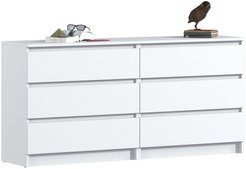 Комод 6 ящиков Леон СБ-3289 156х75,4х39,3см ЛДСП Белый