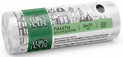 Пакеты фасовочные Eurohouse 250шт 24х37см 6мкм полиэтилен