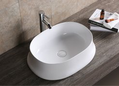 Раковина на столешницу Ceruttispa CR0060 (580х430х160) белая, овальная