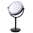 Зеркало косметическое настольное Moana с 5 кратным увеличением LED сенсор чёрный