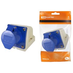 Розетка 123 стационарная TDM 2Р+РЕ 32А 220В IP44