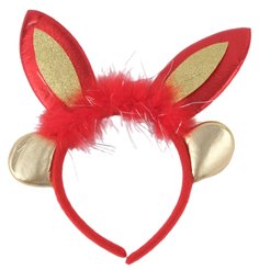 Ободок новогодний Ушки 23х19,5см, SYTG-1323044