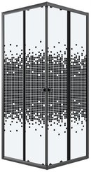 Ограждение душевое Niagara Eco NG-1008-14QBLACK (80х80х190) квадрат,раздвижное,черный,стекло мозаика,1 место