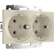 Розетка двойная встраиваемая Werkel WL01-SKG-02-IP20 с заземлением цвет слоновая кость