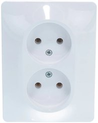 Розетка двойная встраиваемая Schneider Electric Glossa без заземления цвет белый