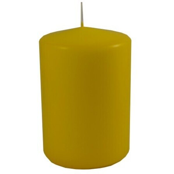 Свеча столбик желтая 63х90мм