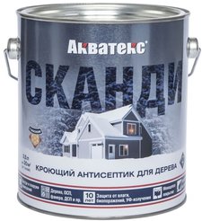Антисептик кроющий Акватекс Сканди Айсберг белый База А (2,5л)