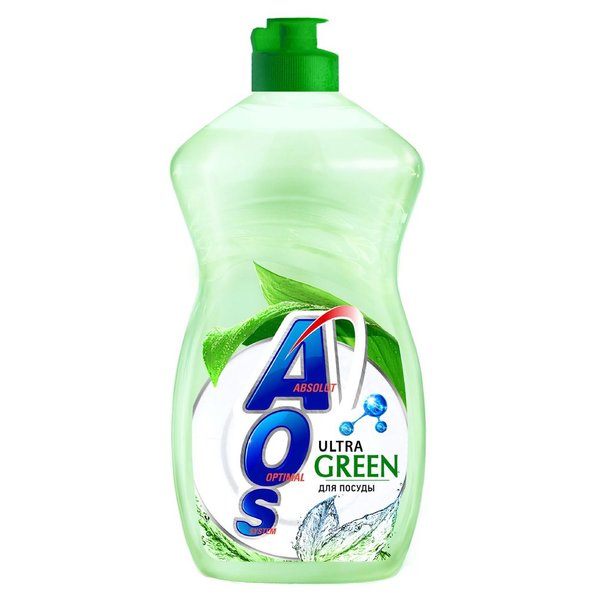 Гель д/посуды AOS Ultra Green 450гр