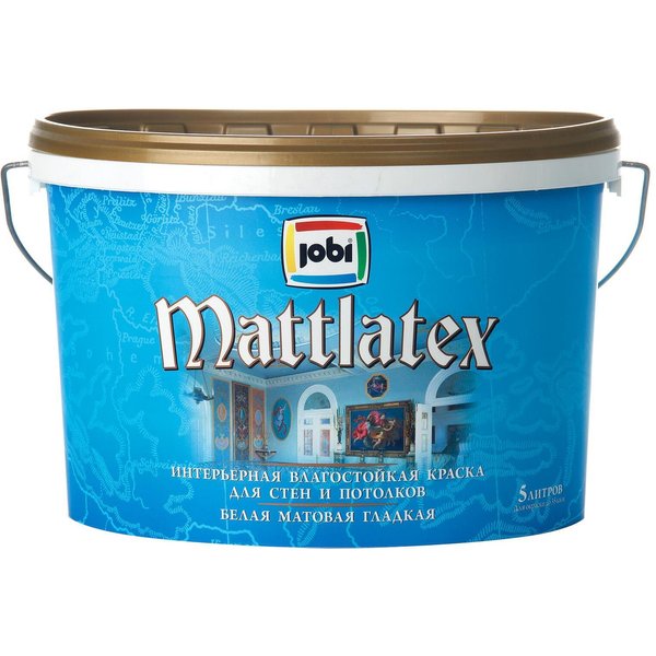 Краска латексная влагостойкая JOBI MattLatex матовая белая (5л)