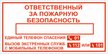 Табличка Ответственный за пожарную безопасность 200х100мм