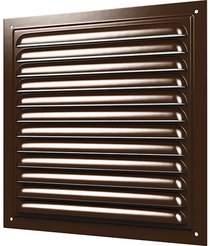 Решетка вентиляционная с покрытием полимерной эмалью,с сеткой 150х150,Сталь,коричневая