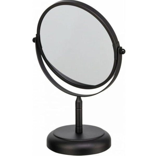 Зеркало косметическое диаметр 17см двустороннее, черный