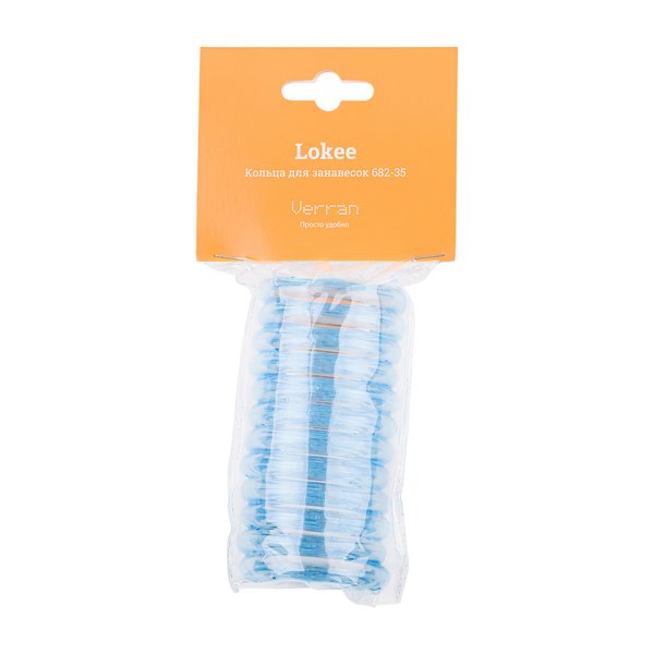 Кольца для штор в ванную Verran Lokee голубой, пластик 12шт