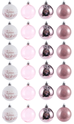 Набор шаров 24шт 6см, розовый+белый, SYQB2-0123131