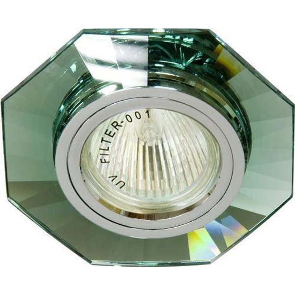 Светильник точ.Feron 8120-2 MR16 50w G5.3 зеленый серебро