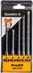 Набор буров Quadro-X RAGE SDS-plus 5,6х110+ 6,8,10х160 5шт