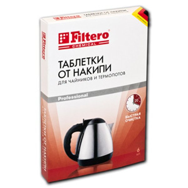 Таблетки от накипи для чайников и термопотов Filtero (6шт)