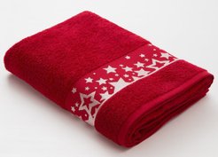 Полотенце махровое Звезды 70х130см красный 