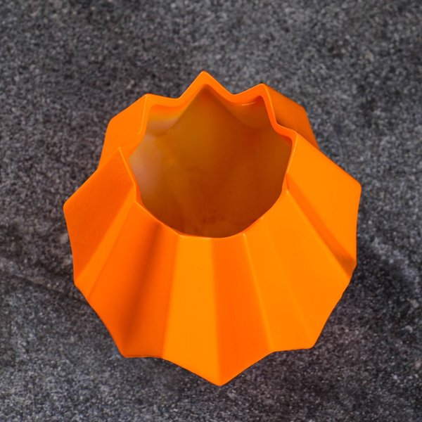 Ваза керамическая Кашпо - Треугольники 14х7х7см оранжевая