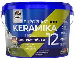 Краска интерьерная экстрастойкая Dufa Premium EuroPlast Keramika 12 полуматовая Белая База 1 (2,5л)