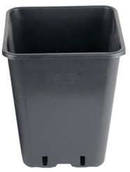 Горшок для рассады 5,5л 18х18х23см квадратный без поддона черный пластиковый