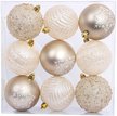 Набор шаров 9шт 8см, перламутр+шампань, ручная роспись, SYQB-0125120