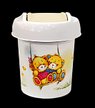 Корзина мусорная детская Little angel Bears 1л круг.,слон. кость,пластик