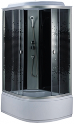 Кабина душевая NG- 7510-14L BLACK (1200х800х2150) высокий поддон(40см) стекло Мозаика 4 места