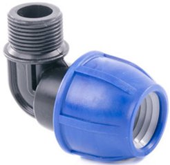 Отвод компрессионный ПНД d20х1/2" наружная резьба