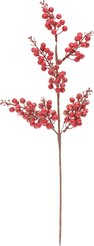 Ветка декоративная 66см с красными ягодами 77825
