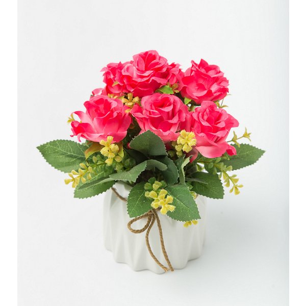 Цветок в горшке Rose Lee Floox 10х10х21см комбинированные материалы фуксия 