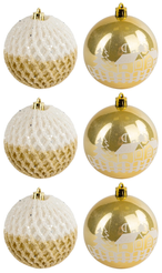 Набор шаров 6шт 8см золото+белый SYQF-0122148