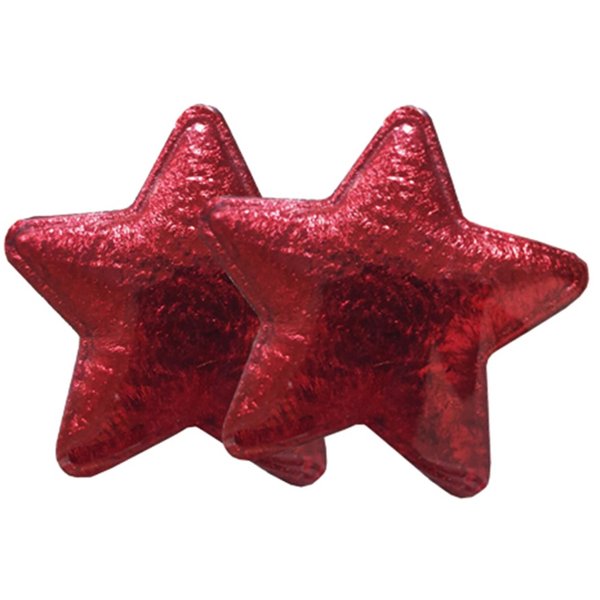 Украшение декоративное д/подарка Красные звезды 5,5x0,2x5,5см 2шт,82640