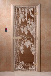 Дверь для сауны DoorWood Березка 1900х700х6мм 2 петли правая