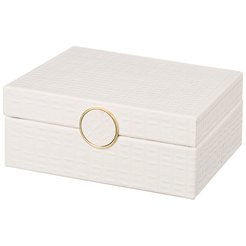 Шкатулка Экокожа 22х16,5х8см белая