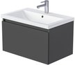 Тумба подвесная TWIN mini 60см антрацит/монолит дарк в комплекте с раковиной