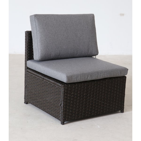 Набор садовой мебели (пуф +2 кресла+диван), сталь/иск.ротанг, серый, SG-21040