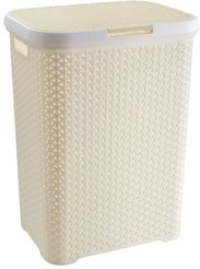 Корзина д/белья Fimako Ротанг 60л 43х33,6х55см пластик, кремовый
