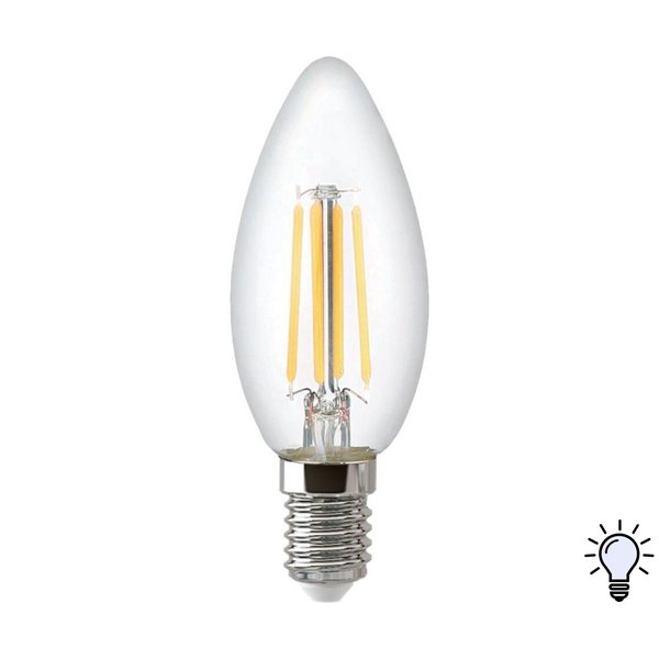 Лампа светодиодная THOMSON FILAMENT 11Вт Е14 свеча 4500К свет нейтральный белый
