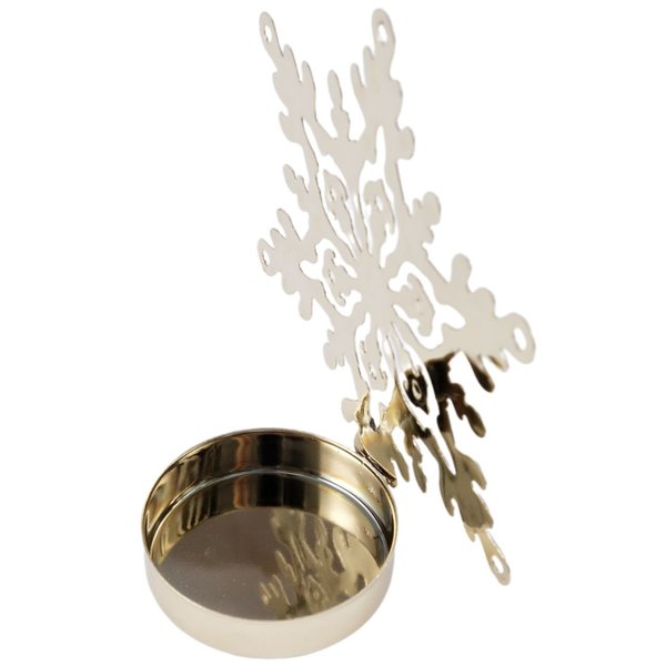Подсвечник декоративный Снежинка 8,5х10х4,2см, цвет: золото, металл, SYTYB-1823018