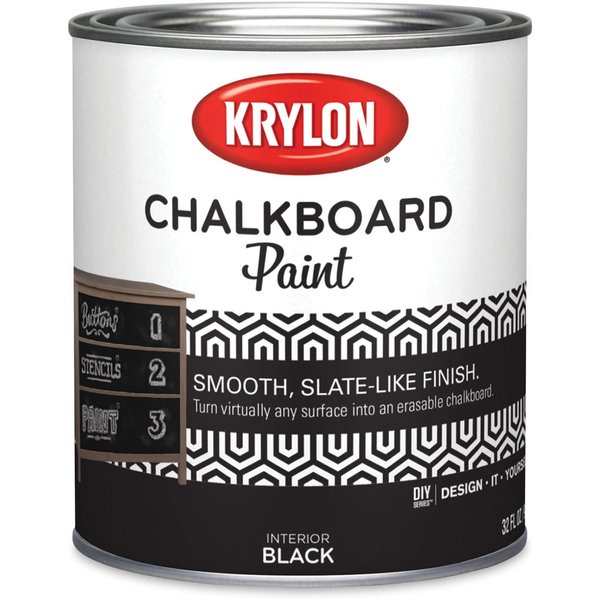 Краска с эффектом школьной доски KRYLON Chalkboard Black цвет черный банка (1кг)