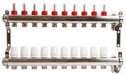 Группа коллекторная с расходомерами VRT 1"x3/4" 10 вых.нерж.сталь