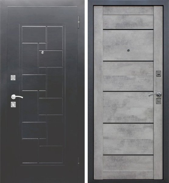 Коллекция Дверь входная Доминанта серебро бетон серый